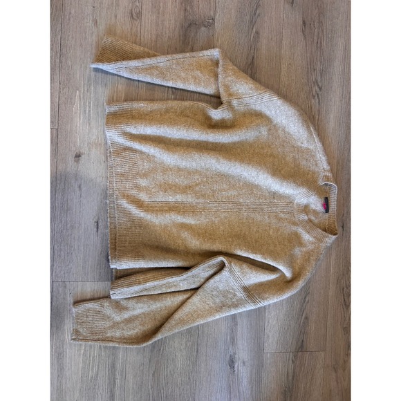 Vince Camuto Sweaters - Vince Camuto Womens Tan Marled Crew Neck Ribbed Detail Pullover Sweater Medium